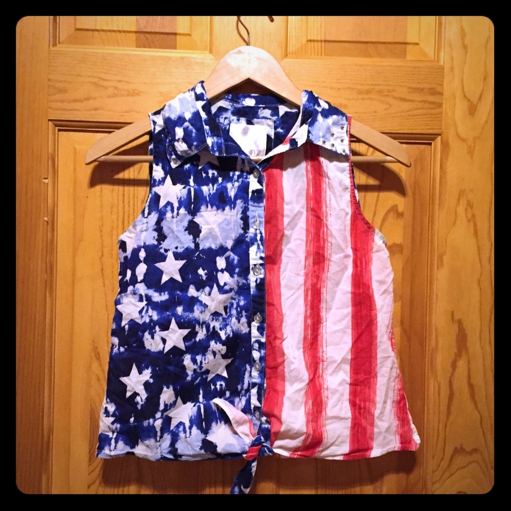 American Flag Button Up Shirt